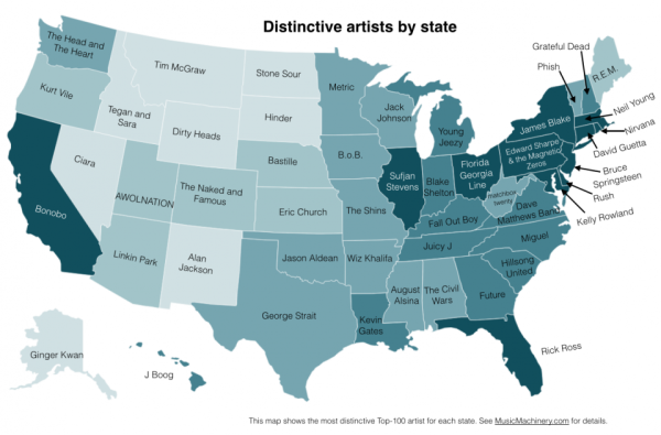 favorite band by state