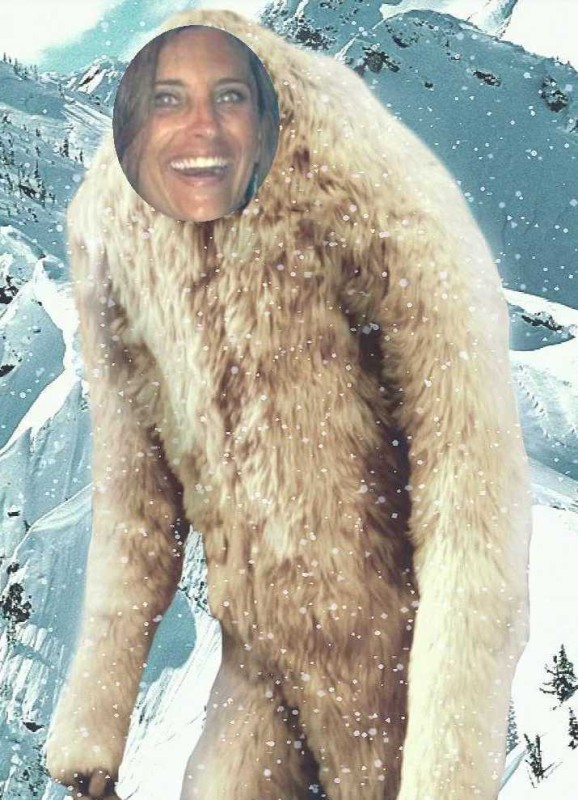 hilary as abominable snowman